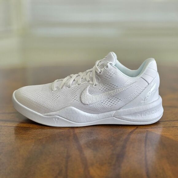 Nike Kobe 8 Protro Low 'Halo' Triple White FN0266-100 Basketball Shoes Women's 5 - Picture 8 of 16